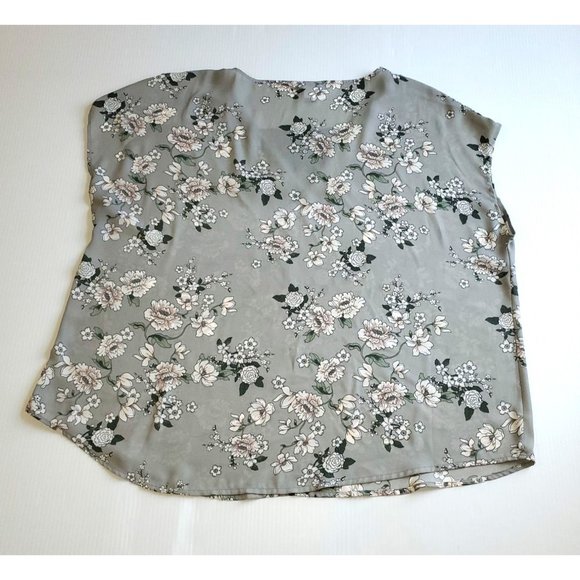 Torrid Women's Lightweight Gray floral Print Sleeveless V-Neck Size 1 (1X) 1340 - Picture 9 of 11